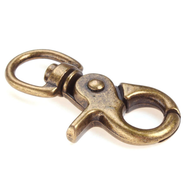 20x Small Solid brass leathercraft swivel eye trigger barrel snap hook keychains 