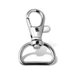 Metal swivel d ring with clip for handbags