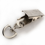 KJ045 Vintage small metal lanyard silver bulldog clips