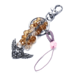 Yellow beads phone key chains wholesale