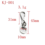 KJ001 Cheap nickel plated lanyard metal swivel clips for sale