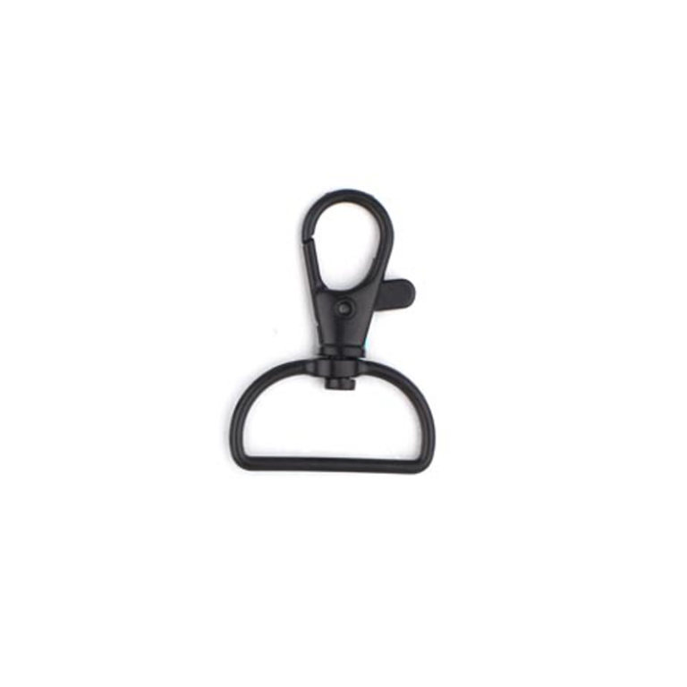 KJ091 1 black small snap hooks swivel for lanyards bulk