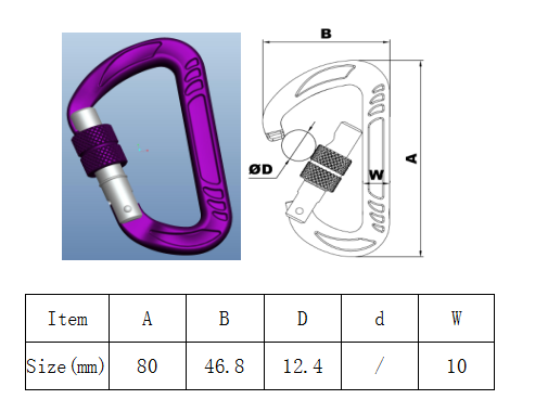 screw lock carabiner factory