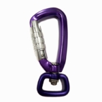 Purple carabiner swivel with lock for dog leash supplier