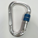 Silver color aluminium anodized carabiner with screw