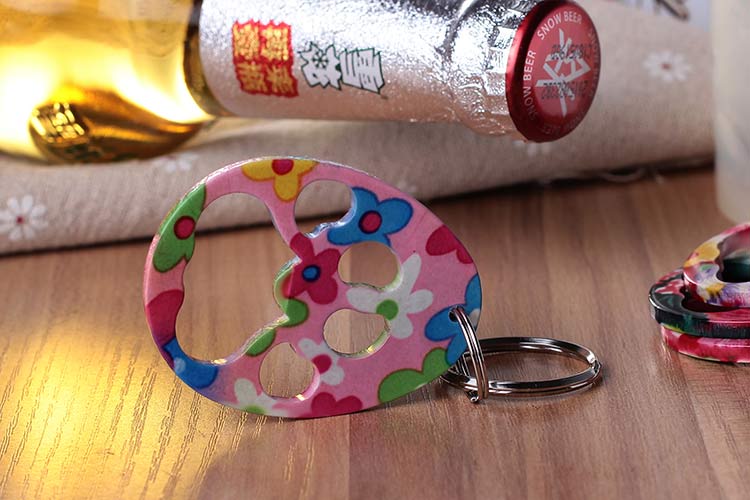 Promotional small animal paw shaped bottle opener key ring