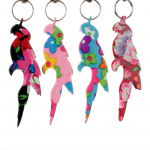 Girly personalized parrot metal bottle opener keychain