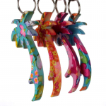 Aluminum alloy palm tree shape small bottle opener keyring