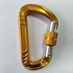 climbing equipment aluminium d shape carabiner with lock