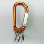 orange 3 split ring aluminium keychain carabiner supply