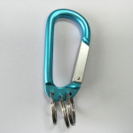 china wholesale blue color aluminum carabiner key rings