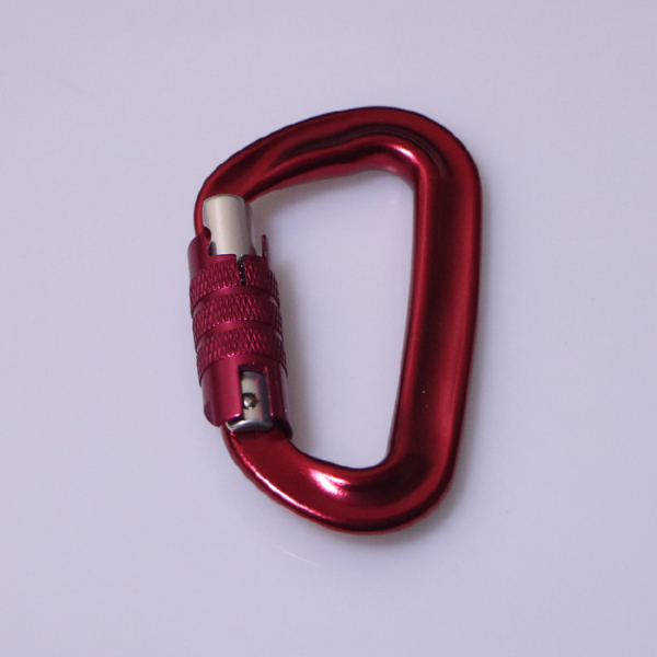 7075 aluminum red carabiner auto locking D carabiner for swing