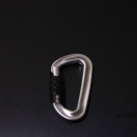 silver black aluminum auto locking d clip carabiner factory