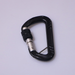 Camping outdoor black aluminum screw type carabiner hook