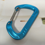 aluminium d shape flat carabiner - blue wiregate carabiners wholesale