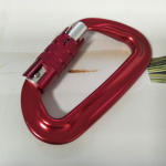 red aluminium d-shaped camping carabiner auto locking carabiners