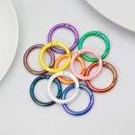 Colorful Spring O Rings, Round Snap Carabiner, Zinc Alloy Buckle, Hooks Clip DIY Accessories for Key Chains, Bag, Purse