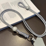 Silver  gray Braided Phone Lanyard