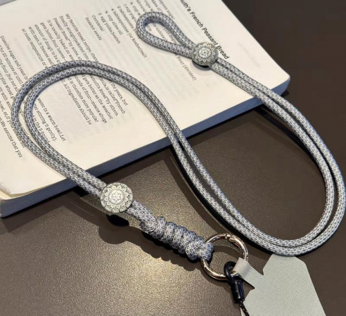 Silver  gray Braided Phone Lanyard