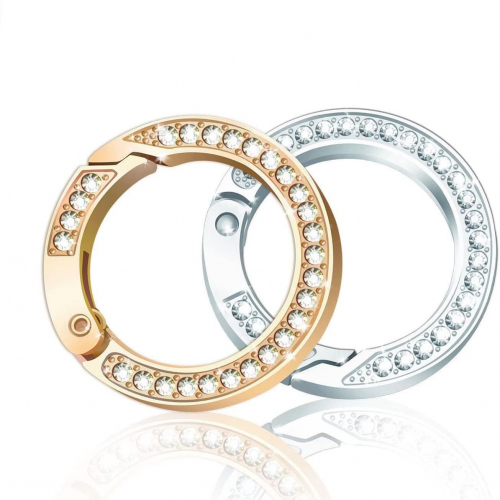 Rhinestone Embedded Spring Ring Clasps