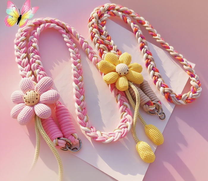 Cute Flower Braided Phone Lanyard